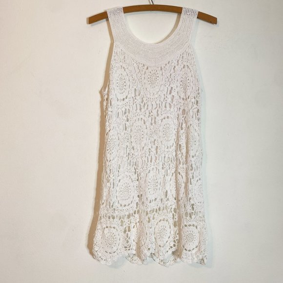 Gypsy Kroshetta by Papillon Crochet Ivory Crochet Tank Top Blouse Small Boho - Picture 5 of 5